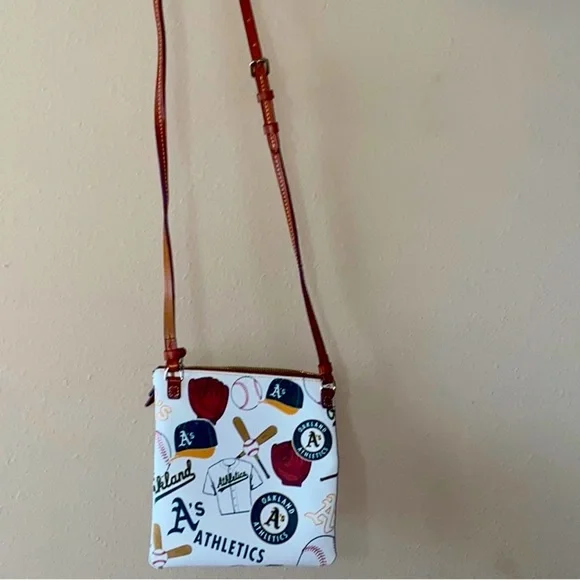 Dooney & Bourke Athletics Triple-Zip Crossbody Bag - White and Brown - Picture 7 of 11